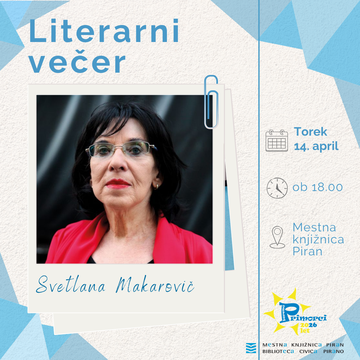 Vabilo na literarni večer s Svetlano Makarovič